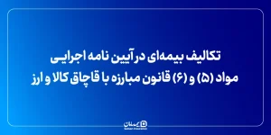تکالیف بیمه‌ای در آیین نامه اجرایی مواد (۵) و (۶) قانون مبارزه با قاچاق کالا و ارز